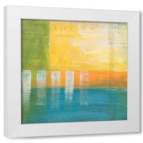 Citrus Fields I White Modern Wood Framed Art Print by Vess, June Erica