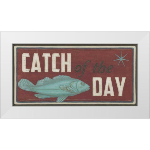 Shoreline Signs IV White Modern Wood Framed Art Print by Vess, June Erica