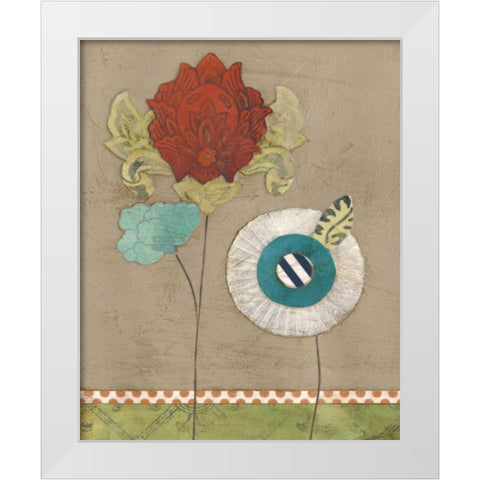 Petal Patterns V White Modern Wood Framed Art Print by Vess, June Erica