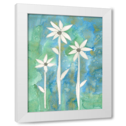 Dainty Daisies I White Modern Wood Framed Art Print by Ludwig, Alicia
