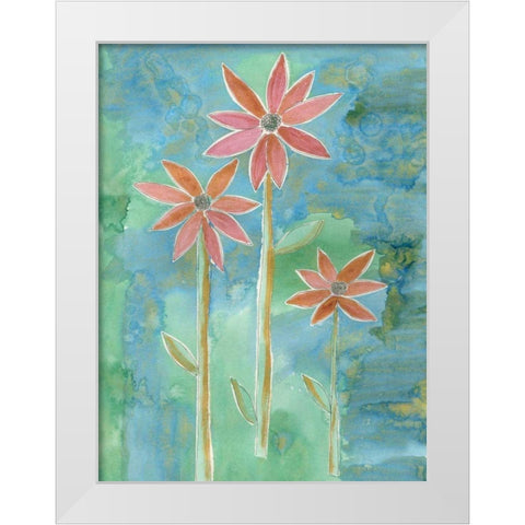 Dainty Daisies IV White Modern Wood Framed Art Print by Ludwig, Alicia