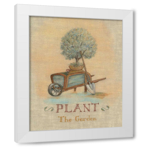 Garden Series in Linen III White Modern Wood Framed Art Print by Russell, Wendy