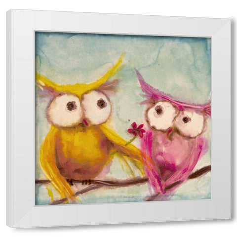 Hoos Smitten White Modern Wood Framed Art Print by Quin, Marabeth