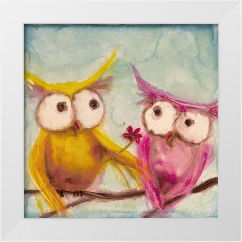 Hoos Smitten White Modern Wood Framed Art Print by Quin, Marabeth