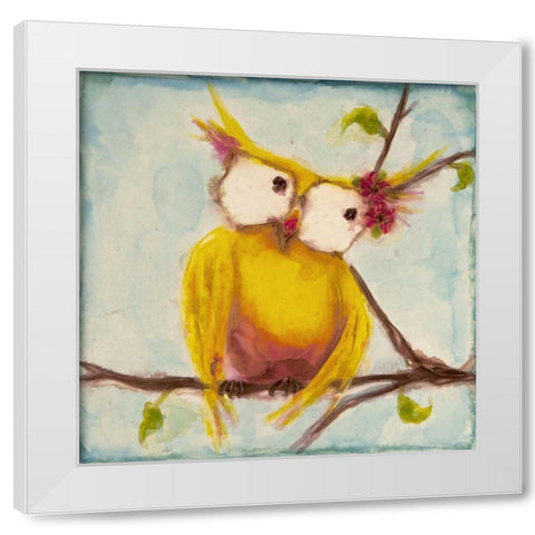 Miss Hoo White Modern Wood Framed Art Print by Quin, Marabeth