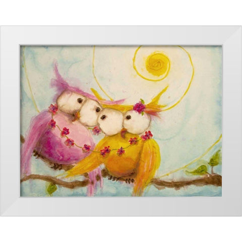 Hoos Bound by Love White Modern Wood Framed Art Print by Quin, Marabeth