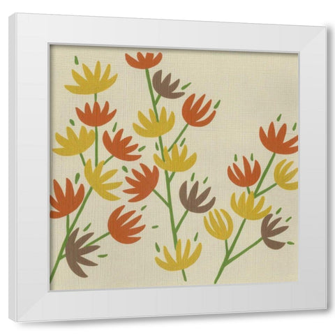 Retro Blossoms III White Modern Wood Framed Art Print by Zarris, Chariklia