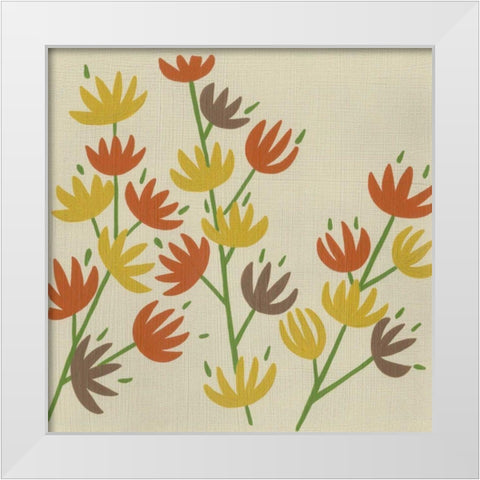 Retro Blossoms III White Modern Wood Framed Art Print by Zarris, Chariklia