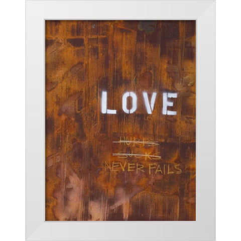 Love Never Fails I White Modern Wood Framed Art Print by Youngstrom, Kent