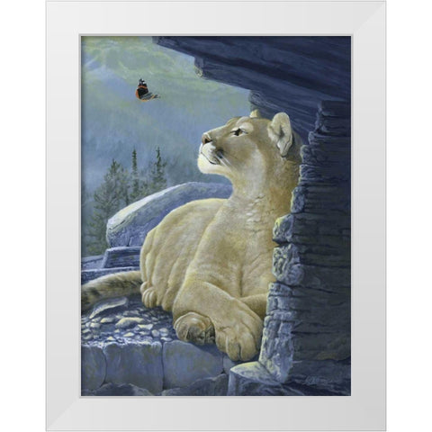 Passing Glance White Modern Wood Framed Art Print by Szatkowski, Fred