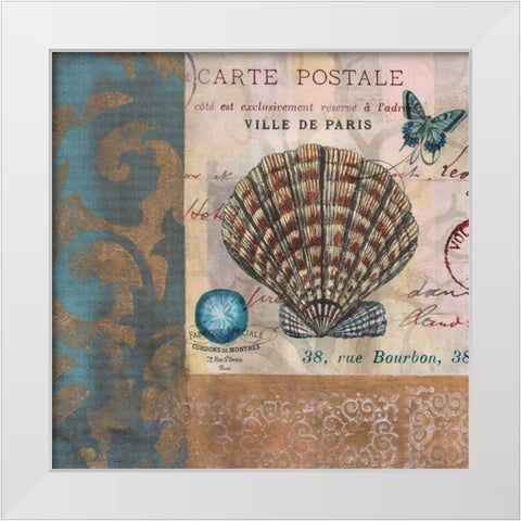 Botticelli Shell I White Modern Wood Framed Art Print by Green-Aldridge, W.