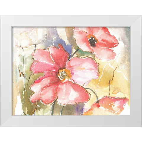Soft Poppies I White Modern Wood Framed Art Print by Herrera, Leticia