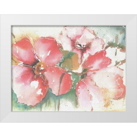 Soft Poppies II White Modern Wood Framed Art Print by Herrera, Leticia
