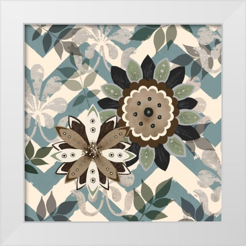 Chambray Rosettes and Finials II White Modern Wood Framed Art Print by Reynolds, Jade