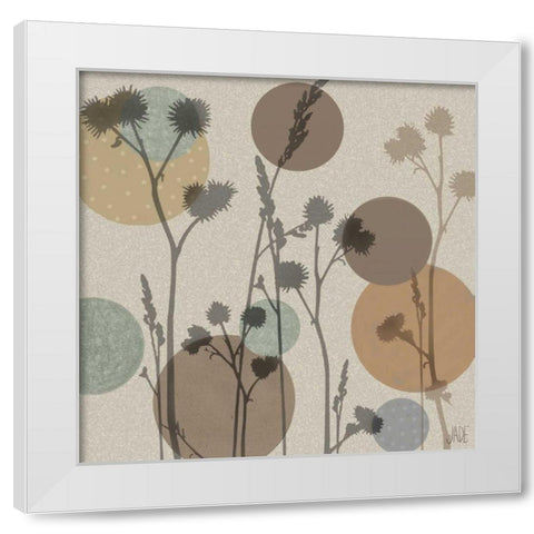 Polka-Dot Wildflowers I White Modern Wood Framed Art Print by Reynolds, Jade