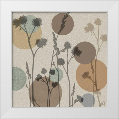 Polka-Dot Wildflowers I White Modern Wood Framed Art Print by Reynolds, Jade