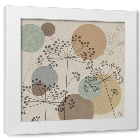 Polka-Dot Wildflowers II White Modern Wood Framed Art Print by Reynolds, Jade