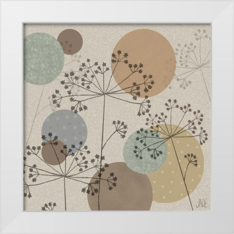 Polka-Dot Wildflowers II White Modern Wood Framed Art Print by Reynolds, Jade