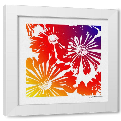 Floral Brights II White Modern Wood Framed Art Print by Burghardt, James
