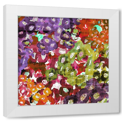 Floral Barrage I White Modern Wood Framed Art Print by Burghardt, James