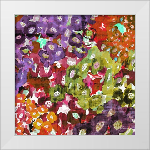 Floral Barrage I White Modern Wood Framed Art Print by Burghardt, James