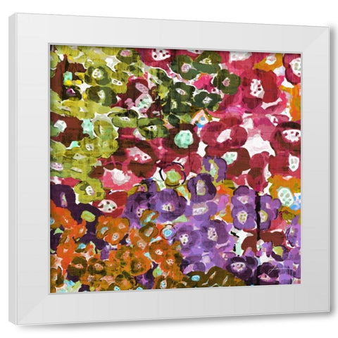 Floral Barrage II White Modern Wood Framed Art Print by Burghardt, James