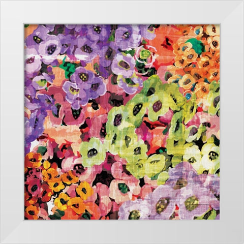Floral Barrage III White Modern Wood Framed Art Print by Burghardt, James