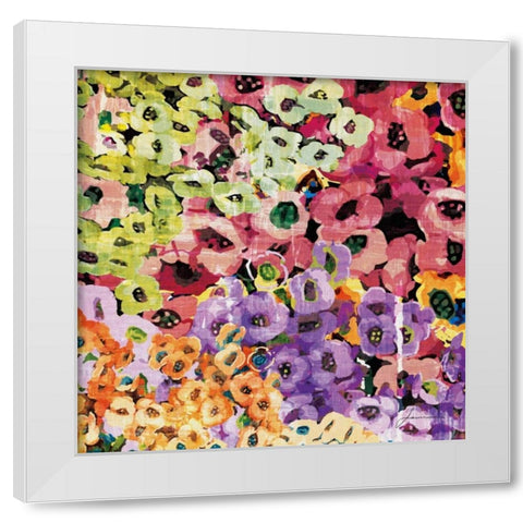 Floral Barrage IV White Modern Wood Framed Art Print by Burghardt, James