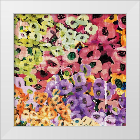 Floral Barrage IV White Modern Wood Framed Art Print by Burghardt, James