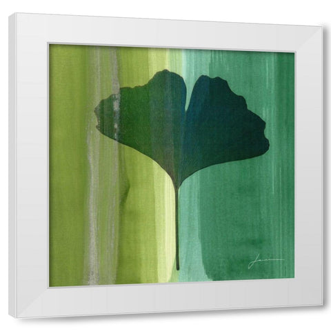 Silver Leaf Tile I White Modern Wood Framed Art Print by Burghardt, James