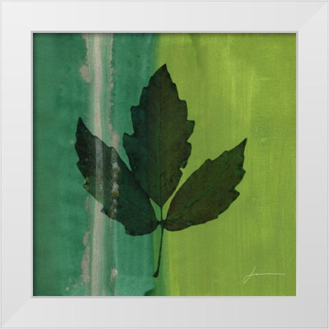 Silver Leaf Tile II White Modern Wood Framed Art Print by Burghardt, James
