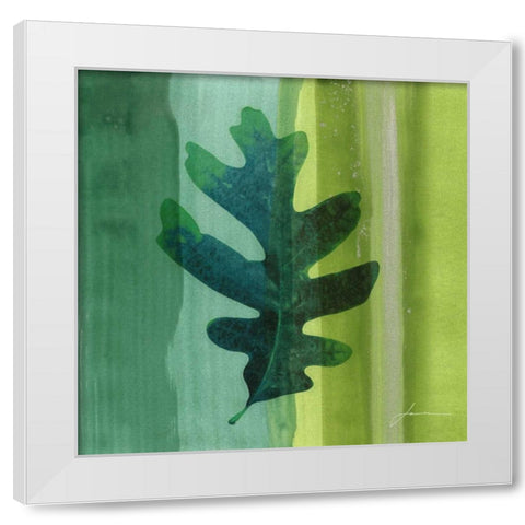 Silver Leaf Tile III White Modern Wood Framed Art Print by Burghardt, James