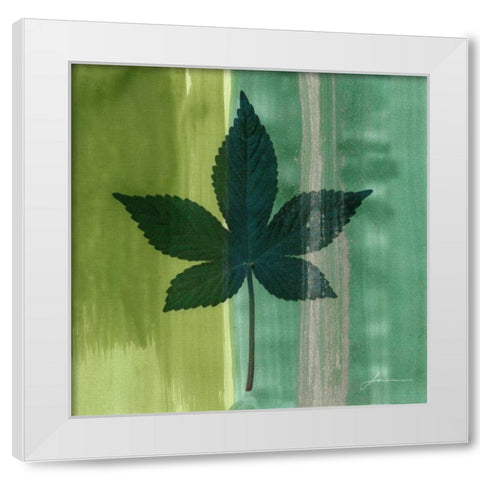 Silver Leaf Tile IV White Modern Wood Framed Art Print by Burghardt, James