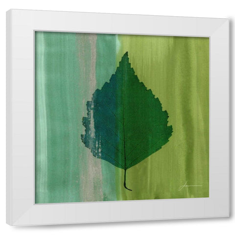 Silver Leaf Tile VI White Modern Wood Framed Art Print by Burghardt, James