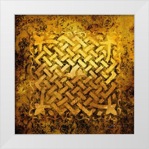 Antiquity Tiles V White Modern Wood Framed Art Print by Burghardt, James
