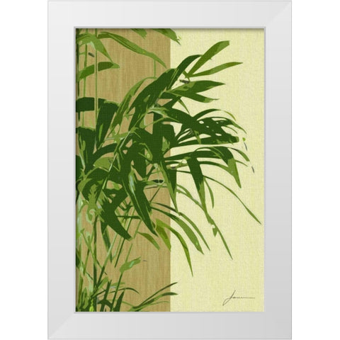 Painted Contrast Leaves I White Modern Wood Framed Art Print by Burghardt, James