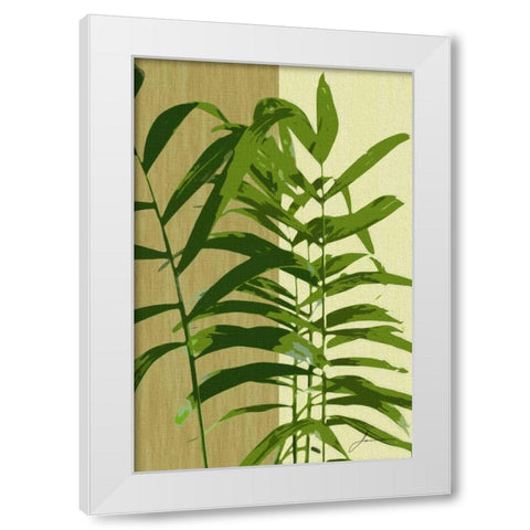 Painted Contrast Leaves II White Modern Wood Framed Art Print by Burghardt, James