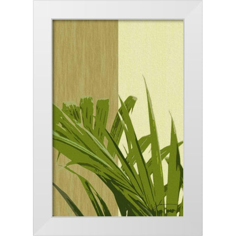 Painted Contrast Leaves IV White Modern Wood Framed Art Print by Burghardt, James