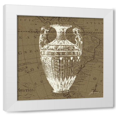 Map Bottles II White Modern Wood Framed Art Print by Burghardt, James