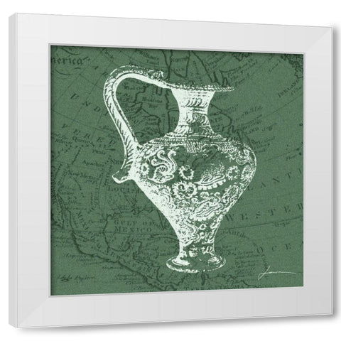 Map Bottles III White Modern Wood Framed Art Print by Burghardt, James