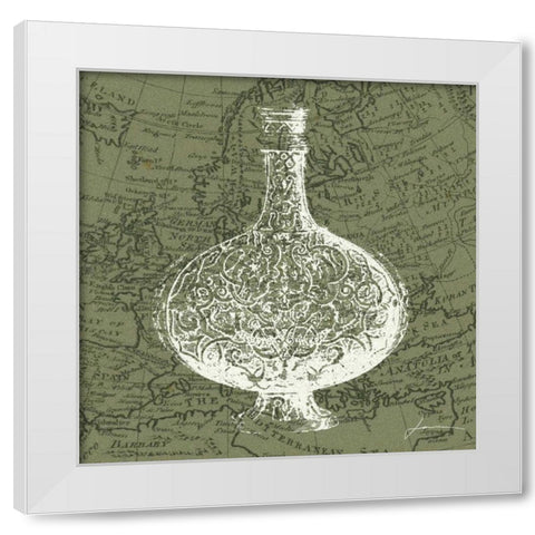 Map Bottles IV White Modern Wood Framed Art Print by Burghardt, James