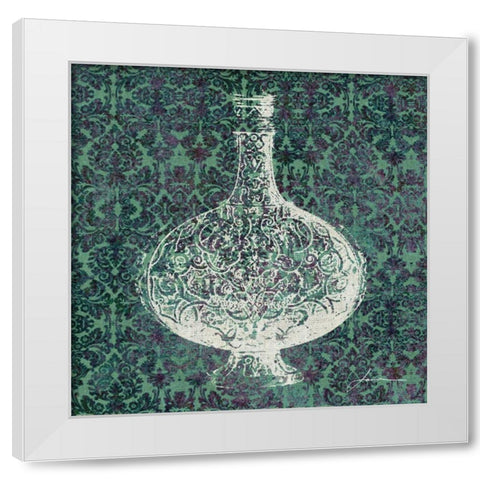 Patterned Bottles IV White Modern Wood Framed Art Print by Burghardt, James