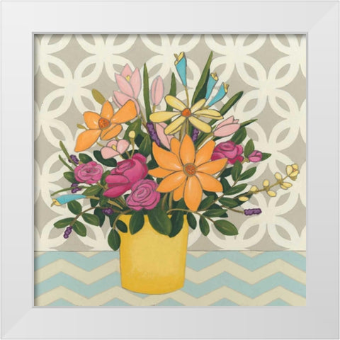 Patterns and Petals II White Modern Wood Framed Art Print by Vess, June Erica