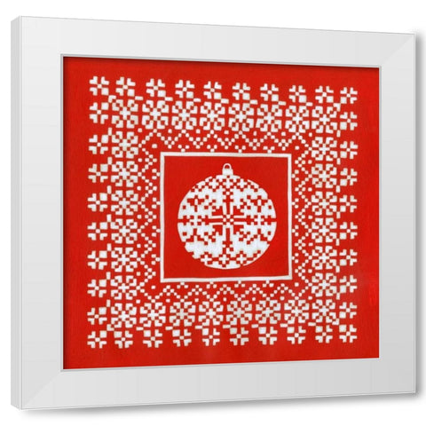 Fair Isle Snowflake IV White Modern Wood Framed Art Print by Zarris, Chariklia