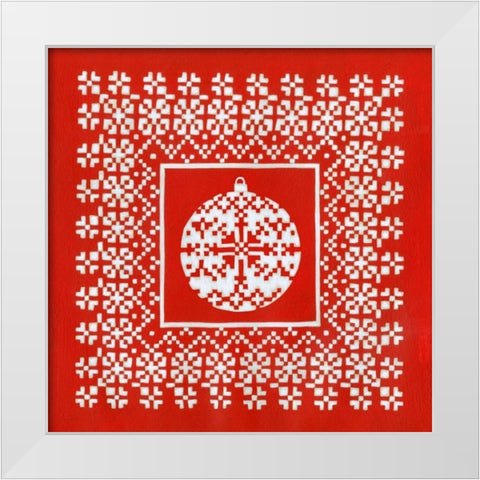 Fair Isle Snowflake IV White Modern Wood Framed Art Print by Zarris, Chariklia