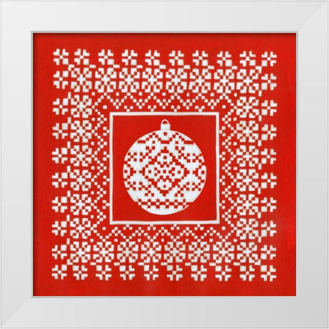 Fair Isle Snowflake VI White Modern Wood Framed Art Print by Zarris, Chariklia