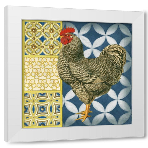 Classic Rooster II White Modern Wood Framed Art Print by Vision Studio