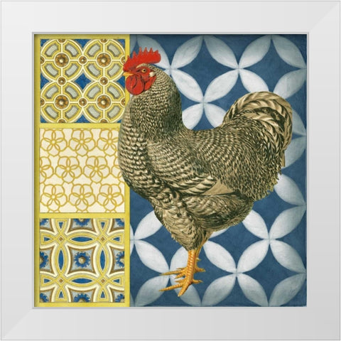 Classic Rooster II White Modern Wood Framed Art Print by Vision Studio