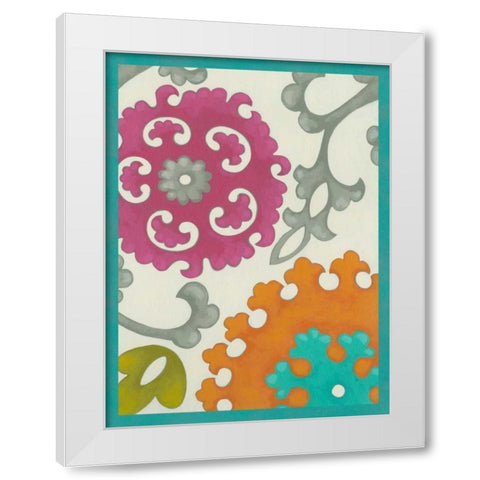 Celebration Suzani VI White Modern Wood Framed Art Print by Zarris, Chariklia