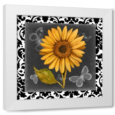 Ornate Sunflowers I White Modern Wood Framed Art Print by Harper, Ethan